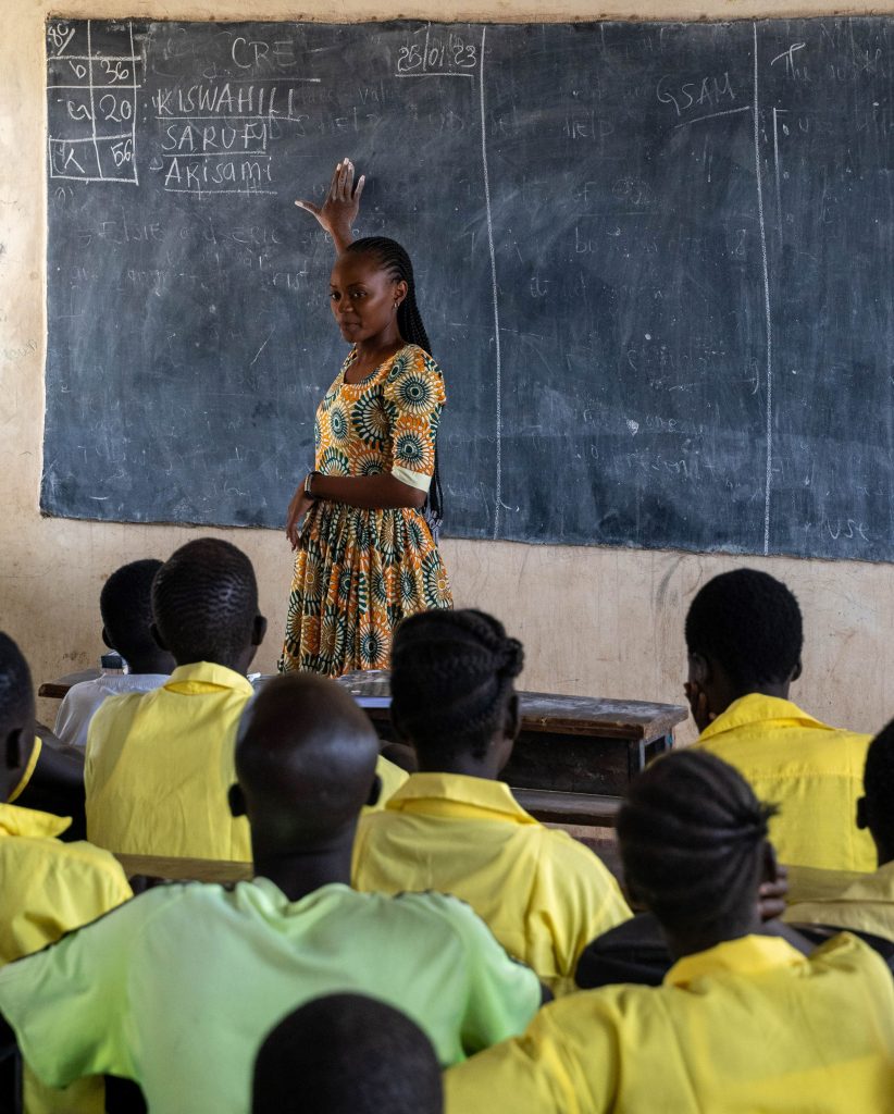 Samantha Mwangome, teaching in class