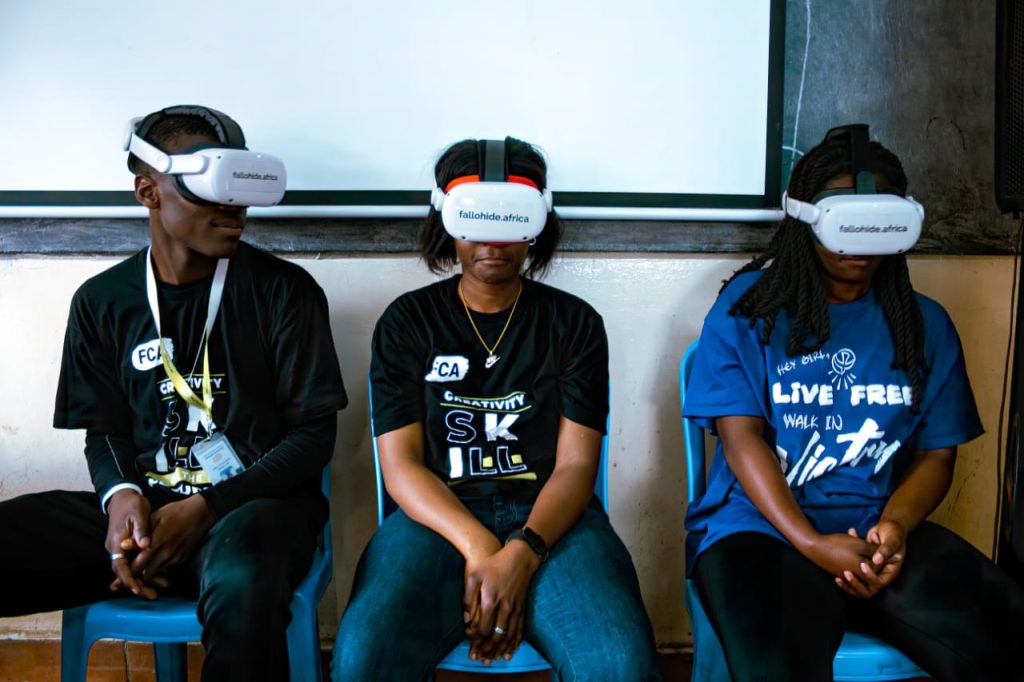 Creative industries students learning about virtual reality and augmented reality technologies